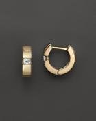 Diamond Huggie Hoop Earrings In 14k Yellow Gold, .25 Ct. T.w.