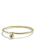 David Yurman Cable Collectibles Heart Lock Bracelet With Diamonds In Gold
