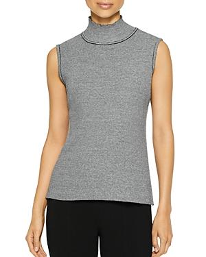 Misook Striped Mock Neck Tank