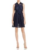 Aqua Sleeveless Lace Shirt Dress - 100% Exclusive