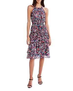 Bcbgmaxazria Floral Asymmetric Tiered Dress