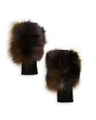 Jocelyn Insomniac Fox Fur-trim Fingerless Gloves - 100% Exclusive