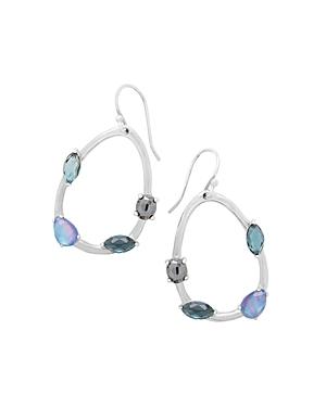Ippolita Sterling Silver Rock Candy Small Mixed Stone Drop Hoop Earrings