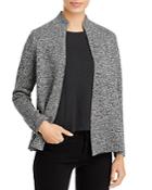 Eileen Fisher Marled Knit Stand Collar Jacket