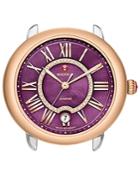 Michele Serein 16 Two-tone Rose Gold Purple Diamond Dial Watch Head, 34mm