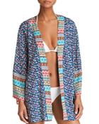 Laundry By Shelli Segal Patchwork Floral Kimono Swim Cover-up