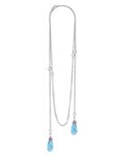 Lagos 18k Gold And Sterling Silver Caviar Color Wrap Necklace With Swiss Blue Topaz, 34