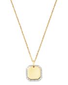 Adina Reyter 14k Yellow Gold Diamond Dog Tag Necklace, 20