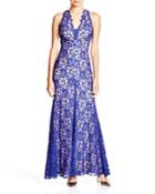 Aqua Sleeveless V-neck Lace Gown - 100% Exclusive