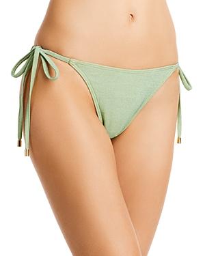 Peony Metallic Side Tie Bikini Bottom