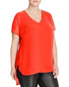 Vince Camuto Plus High/low V-neck Top