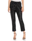 Parker Conner Satin-striped Cropped Sequin Pants