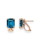 Bloomingdale's London Blue Topaz & Diamond Drop Earrings In 14k Rose Gold - 100% Exclusive