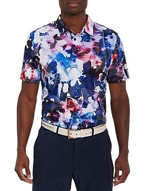 Robert Graham Rip Tide Stretch Watercolor Sonar Print Classic Fit Performance Polo Shirt