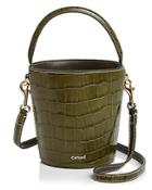 Cafune Mini Croc-embossed Bucket Bag