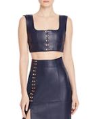 Alice Mccall Sweet Street Leather Crop Top