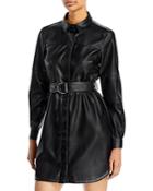 French Connection Patti Faux Leather Shirt Dress