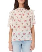 Maje Lunge Floral Print Ruffled Top
