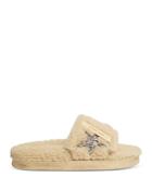 Golden Goose Women's Poolstar Glitter Star Shearling Slide Sandals