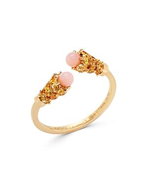 Nouvel Heritage 18k Yellow Gold Astral Garnet & Opal Ring