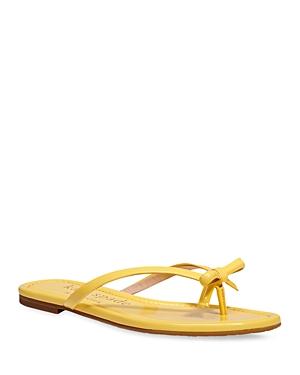 Kate Spade New York Women's Petit Bow Patent Leather Thong Slide Sandals