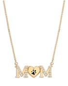 Bloomingdale's Diamond Dog Mom Pendant Necklace In 14k Yellow Gold, 0.20 Ct. T.w. - 100% Exclusive
