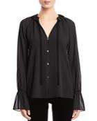 Bailey 44 Amber Pleated Trim Blouse