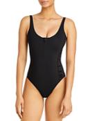 Moncler Side Logo Print One Piece Swimsuit