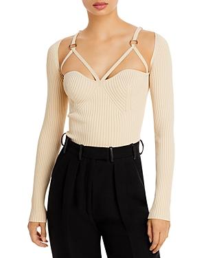 Nicholas Janine Ribbed Knit Cage Detail Top