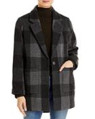 Eileen Fisher Plaid Notch Collar Coat