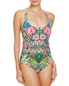Red Carter Shangrila Cutout Maillot One Piece Swimsuit