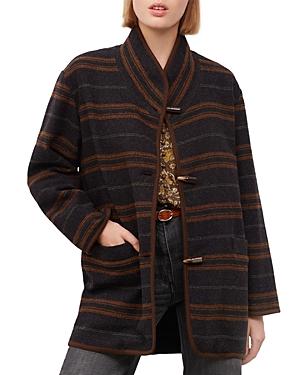 Gerard Darel Naoma Striped Toggle Jacket