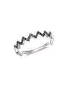 Bloomingdale's Black Diamond Zigzag Ring In 14k White Gold, 0.10 Ct. T.w. - 100% Exclusive