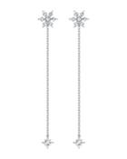 Swarovski Magic Crystal Convertible Snowflake Chain Drop Earrings