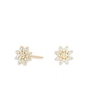 Adina Reyter 14k Yellow Gold Wildflowers Diamond Daisy Stud Earrings
