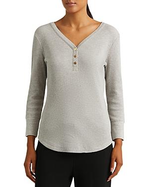 Lauren Ralph Lauren Waffle Knit Henley Top