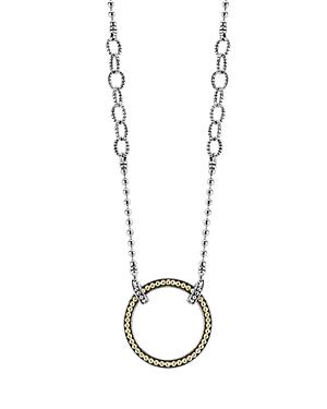 Lagos 18k Gold And Sterling Silver Enso Pendant Necklace, 16