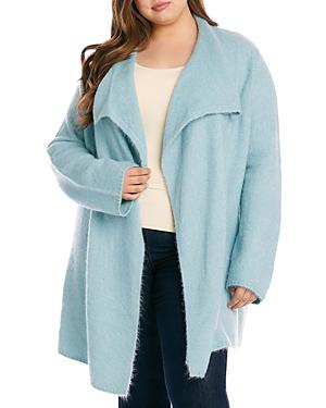 Karen Kane Plus Draped Open Front Cardigan
