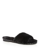 Kenneth Cole Women's Peggy Faux-fur Slide Sandals