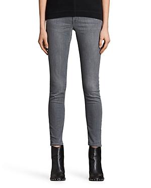 Allsaints Mast Skinny Jeans In Washed Gray