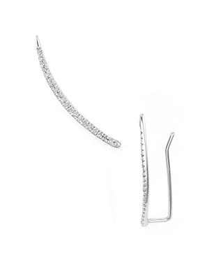 Adina Reyter Diamond Pave Curve Wing Threader Earrings