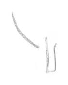 Adina Reyter Diamond Pave Curve Wing Threader Earrings