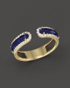 Meira T 14k Yellow Gold Lapis Band Ring With Diamonds