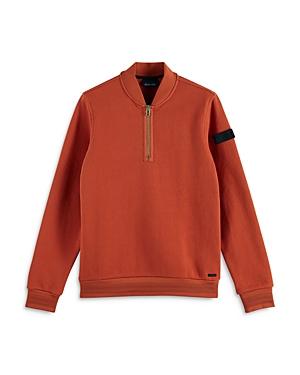Scotch & Soda Bomber Collar Half Zip Sweatshirt