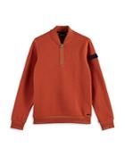 Scotch & Soda Bomber Collar Half Zip Sweatshirt