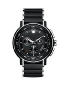 Movado Black Finished Stainless Steel Strato Chronograph, 44mm