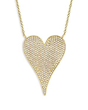 Moon & Meadow 14k Yellow Gold Diamond Pave Heart Pendant Necklace, 18 - 100% Exclusive