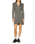 Sandro Roxane Pleat Front Printed Mini Dress