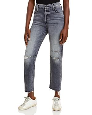 Mother The Scrapper Ankle Jeans In Unstitched In The Dark
