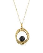 Onyx Crossover Sphere Pendant Necklace In 14k Yellow Gold, 18 - 100% Exclusive